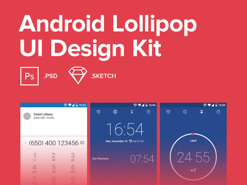Android Lollipop UI Design Kit